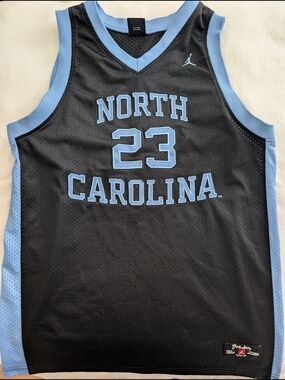 Jordan North Carolina #23 Basketball Jersey in Black and Light Blue